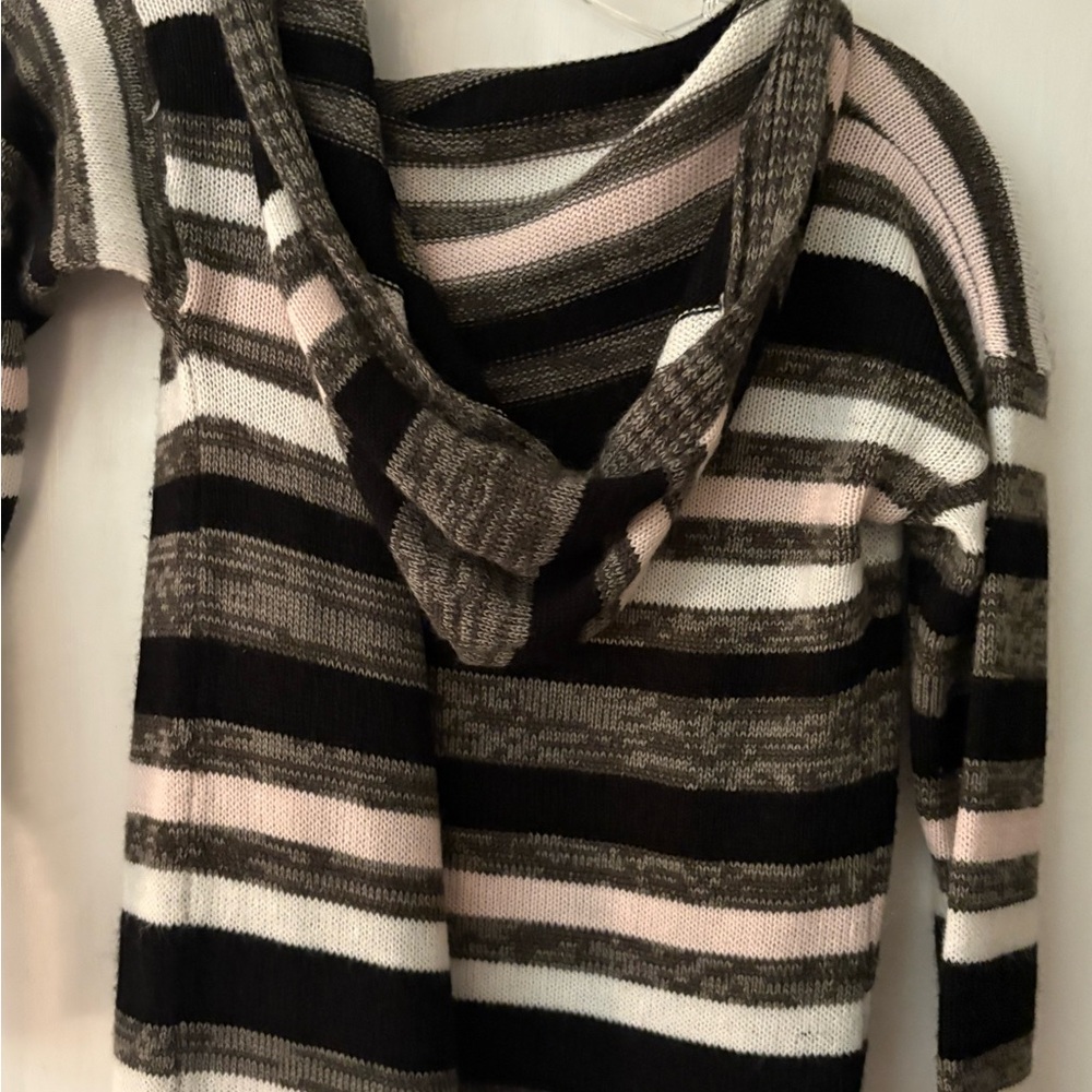 Knit Cardigan with Classic Stripes